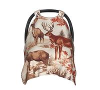 Animal Wilderness Bear Deer Baby Car Seat Canopy Cover, Multi Use Breathable Nursing Breastfeeding Covers for Mom Soft Stroller Sun Shade Newborn Shower Gift
