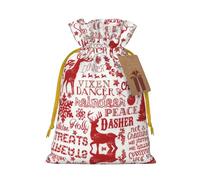 Animal Wilderness Bear Deer Print Christmas Drawstring Gift Bags,For Christmas Holiday,Birthday,Wedding Or Daily Gift