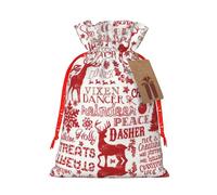 Animal Wilderness Bear Deer Print Christmas Drawstring Gift Bags,For Christmas Holiday,Birthday,Wedding Or Daily Gift