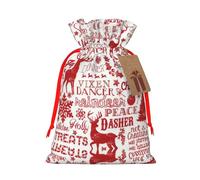 Animal Wilderness Bear Deer Print Christmas Drawstring Gift Bags,For Christmas Holiday,Birthday,Wedding Or Daily Gift