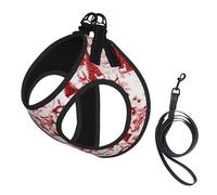 Animal Wilderness Bear Deer Print Dog Harness Small Sized And Leash Set, Step In Soft Light Puppy Vest Breathable Mesh Pet Harness