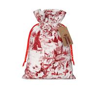 Animal Wilderness Bear Deer Print Reusable Eco-Friendly Gift Drawstring Bag For Party Favors Seasonal Celebrations