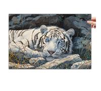 Animal Wildlife White Tiger Cool Poster Canvas Art Wall Decor Posters & Prints Paintings for Bedroom Living Room Decor for Mens Women Framed Unframed 12x18inch(30x45cm)