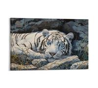 Animal Wildlife White Tiger Cool Poster Canvas Wall Art Posters & Prints Paintings Wall Decor for Bedroom Living Room Decor for Mens Women Framed Unframed 12x18inch(30x45cm)