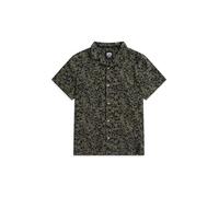 Animal Will Mens Printed Cotton Shirt - Lightweight, Breathable, Vintage Style Fit with Collar - for Spring Summer Holiday & Outdoors Khaki S