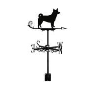 Animal Wind Vane Roof Mount 15.8- Inch Weathervane with Dog Iron Ornament Stainless Steel Spray Paint Decorations for Outdoor Yard Garden, Akita Inu