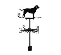 Animal Wind Vane Roof Mount 15.8- Inch Weathervane with Dog Iron Ornament Stainless Steel Spray Paint Decorations for Outdoor Yard Garden, Labrador