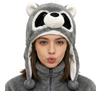 Animal Winter Hat - Cartoon Plush Dome Cap, Soft Cotton Windproof Warm Hat | Party Costume Accessory | Funny Dress Up Hat
