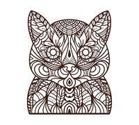 Animal with Mandala Motif Engraving Stickers 41x50.2cm Do not Damage The Wall Surface Coffee