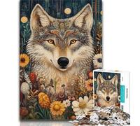 Animal Wolf 1000 Pieces Jigsaw Puzzles for Adults And Teens,Staycation Kill Time Every Piece Is Unique - Challenging Family Fun Game (38x26cm)
