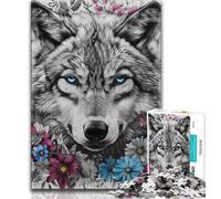 Animal Wolf Art 1000 Pieces Jigsaw Puzzle For Adults Teens,Challenging Game Toys Every Piece Is Unique - Challenging Family Fun Game 38x26cm