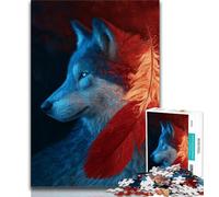 Animal Wolf Art 1000 Pieces Jigsaw Puzzle for Adults& Teens,Toys Educational Games Stress Relieving Wishlist with Santa Claus (38x26cm)