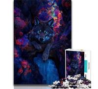 Animal Wolf Art Jigsaw Puzzles for Adults Teenagers Jigsaws Puzzle,Help The Brain Exercise Addictive Toys to Cultivate Patience Suitable for Couples 38x26cm