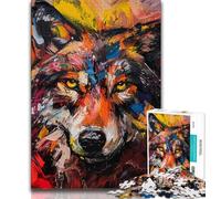 Animal Wolf Art Puzzles for Adults And Teenagers,Challenging To Complete But Fun And Humorous Educational Game for Birthday (75x50cm)