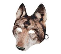 Animal Wolf - Horror Style Masquerade Face Cover, Detailed Werewolf Costume Headpiece, Lightweight Party Prop, Adjustable Elastic Wear Design | Halloween Masque For Women Men Carnival Masquerade