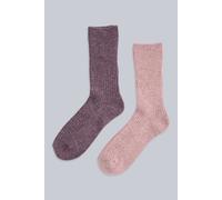 Animal Women's 2 Pack 'Francis' Soft Stretchy Breathable Warm Merino Mid Calf Socks in Pink | Size: 3-6 Animal Pink 3-6