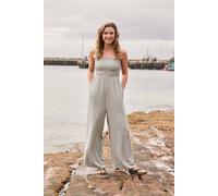 Animal Women's 'Astrid' Lightweight Casual Sleeveless Wide Leg Relaxed Fit Jumpsuit in Pale Green | Size: 6 Animal Pale Green 6
