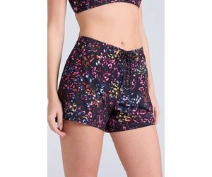 Animal Women's 'Aurora' Quick Dry Adjustable Waist Printed Mini Beach Boardshorts in Jet Black | Size: 6 Animal Jet Black 6