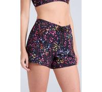 Animal Women's 'Aurora' Quick Dry Adjustable Waist Printed Mini Beach Boardshorts in Jet Black | Size: 8 Animal Jet Black 8