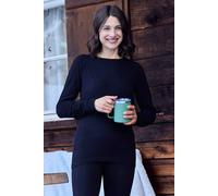 Animal Women's 'Carmel' Warm & Cosy Seamless Ribbed Soft Thermal Long Sleeve Top in Black | Size: Large Animal Black L
