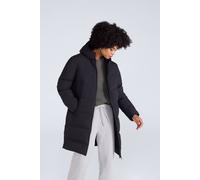 Animal Women's 'Cosi Cloud' Water Resistant Mid Length Warm Hooded Down Filled Coat in Black | Size: 10 Animal Black 10