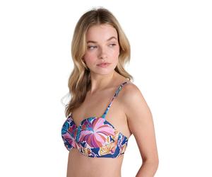 Animal Womens Docks Flowers Bandeau Bikini Top - Purple - 14 UK - Purple - 100% Mixed