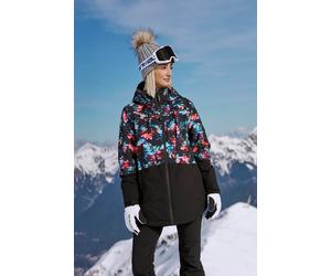 Animal Women's 'Edge' Water Resistant Lift Pass Pocket Adjustable Hood Ski Jacket in Coral | Size: 6 Animal Coral 6