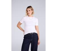 Animal Women's 'Evo' Soft Lightweight Casual Crew Neck Short Sleeve Ribbed T-Shirt in White | Size: 6 Animal White 6