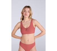 Animal Womens Florence Ribbed Bikini Top - Burgundy - 16 UK - Burgundy - 77% Polyamide/23% Elastane