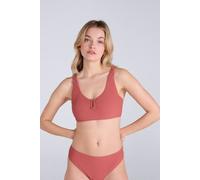 Animal Women's 'Florence' Stretchy Quick Dry Chlorine Resistant Ribbed Bikini Top in Burgundy | Size: 18 Animal Burgundy 18