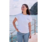 Animal Women's 'Holly' Short Sleeve Cotton Logo Soft Casual Lightweight Top in White | Size: 6 Animal White 6