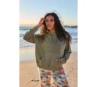Animal Women's 'Kaya' Soft Cotton Graphic Hoodie Adjustable Lightweight Sweatshirt in Dark Green | Size: 6 Animal Dark Green 6
