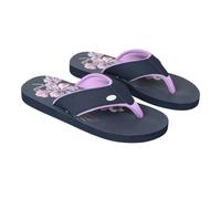 Animal Womens Leaf Print Recycled Flip Flops - Light Purple - 8 UK - Light Purple - 100% Mixed