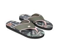 Animal Womens Leaf Print Recycled Flip Flops - Pale Green - 4 UK - Pale Green - 100% Mixed