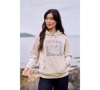 Animal Women's 'Maya' Graphic Lightweight Front Pocket Drawstring Hood Cotton Hoodie in Light Beige | Size: 6 Animal Light Beige 6