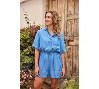 Animal Women's 'Olivia' Lightweight Elastic Waist Comfortable Casual Stylish Playsuit in Light Blue | Size: 6 Animal Light Blue 6