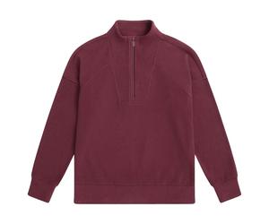 Animal Women's Ottoman Half Zip Jumper - Burgundy - 6 UK - Burgundy - 52% Cotton/46% Polyester/2% Elastane