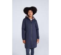 Animal Women's 'Pace' Longline Waterproof Packable Adjustable Hood Full Zip Jacket in Navy | Size: 6 Animal Navy 6