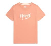 Animal Womens Script Organic Logo T-Shirt - Coral - 6 UK - Coral - 100% Mixed