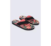 Animal Swish Womens AOP Flip Flops - Slip-on, Lightweight Sandals with Soft padded upper straps - For Autumn, Winter, Beach & Outdoors Bright Orange Adult Shoe Size 4