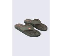 Animal Swish Womens AOP Flip Flops - Slip-on, Lightweight Sandals with Soft padded upper straps - For Autumn, Winter, Beach & Outdoors Dark Khaki Adult Shoe Size 7