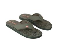 Animal Womens Swish Leaf Print Recycled Flip Flops - Dark Khaki - Dark Khaki - 7 UK