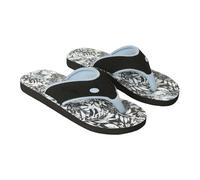 Animal Womens Swish Leaf Print Recycled Flip Flops - Jet Black - Jet Black - 9 UK