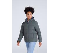 Animal Women's 'Tech Down' Warm Padded Water Resistant Full Zip Hooded Winter Jacket in Olive | Size: 14 Animal Olive 14