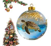 Animal Wonders Collection Crystal Glass Ornament,Handcrafted 2D Animal Christmas Decoration,2.75in Handcrafted Animals Christmas Tree Ornaments for Winter Holiday Party Decor (Turtle)