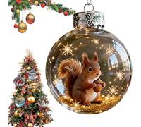 Animal Wonders Collection Crystal Glass Ornament,Handcrafted 2D Animal Christmas Decoration,2.75in Handcrafted Animals Christmas Tree Ornaments for Winter Holiday Party Decor (Squirrel)