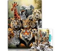 Animal World 1000 Piece Jigsaw Puzzles for Teenagers,Challenging Game Gifts for Is Ideal As A Gift for The Whole Family (38x26cm)