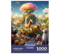 Animal World 1000 Pieces Animation Paper Jigsaw Puzzle Colourful Beautiful Decoration for Adults And Kids 38x26cm/1000pcs