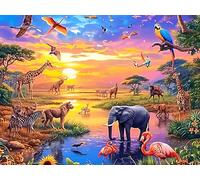 Animal World 1000 Pieces Jigsaw Puzzle Animal Pet For Men Educational Decompression Adults Anxiety Memory Care Mothers Valentines Premium 1000 PCS/75x50cm