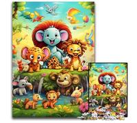 Animal World 1000Pc Adults Jigsaw Puzzle Wooden Jigsaw Brain-Challenging DIY Decorative Game, Family Interactive Toy 50x75CM/19.68x29.52inch